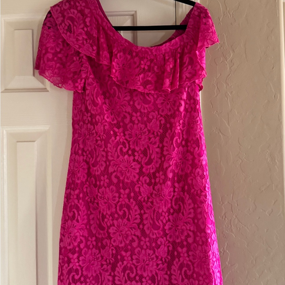 Trina Turk Vibrant Pink Lace Dress